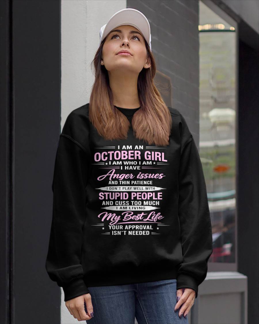 OCTOBER - I AM WHO I AM - BIRTHDAY T-SHIRT FOR WOMEN - NTTD10 (SKU26T-01273-10)