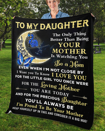 TO MY DAUGHTER - GIFT FOR DAUGHTER - Sherpa Fleece Quilt Blanket