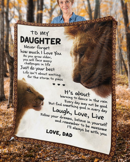 TO MY DAUGHTER - GIFT FOR DAUGHTER - Sherpa Fleece Quilt Blanket