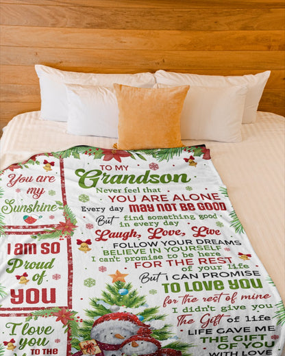 BLANKET FOR GRANDSON – COMFORT & WARMTH CHRISTMAS GIFT FROM GRANDMA  Sherpa Fleece Quilt Blanket NTTD00 (SKUB10-183)