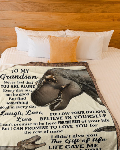 BLANKET FOR GRANDSON – COMFORT & WARMTH GIFT FROM GRANDPA  Sherpa Fleece Quilt Blanket NTTD00