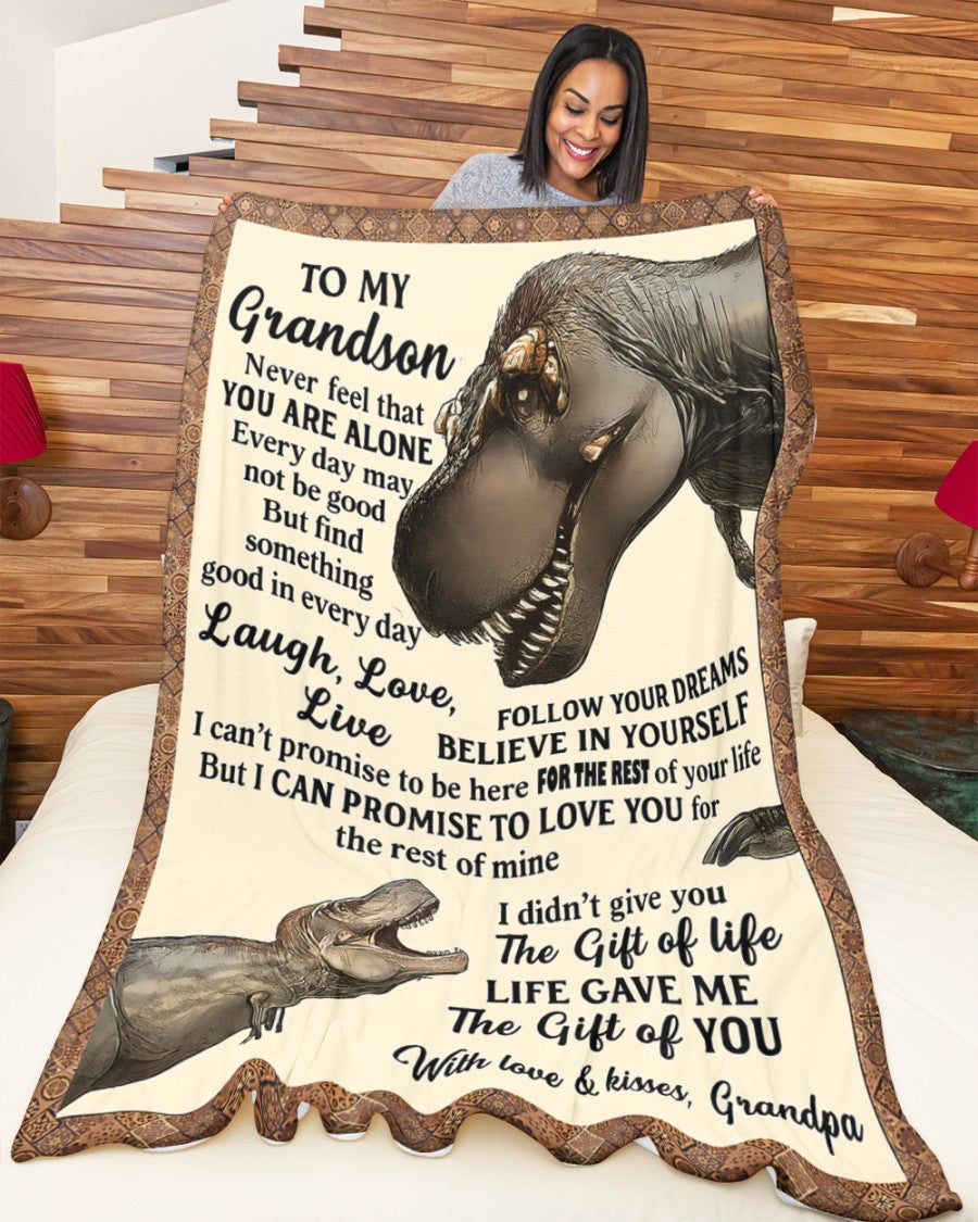 BLANKET FOR GRANDSON – COMFORT & WARMTH GIFT FROM GRANDPA  Sherpa Fleece Quilt Blanket NTTD00