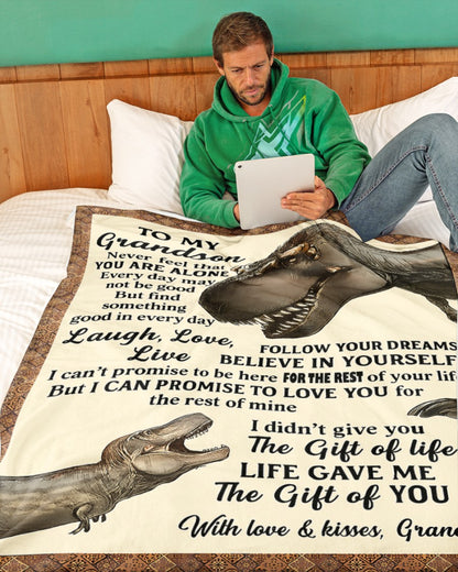 BLANKET FOR GRANDSON – COMFORT & WARMTH GIFT FROM GRANDPA  Sherpa Fleece Quilt Blanket NTTD00