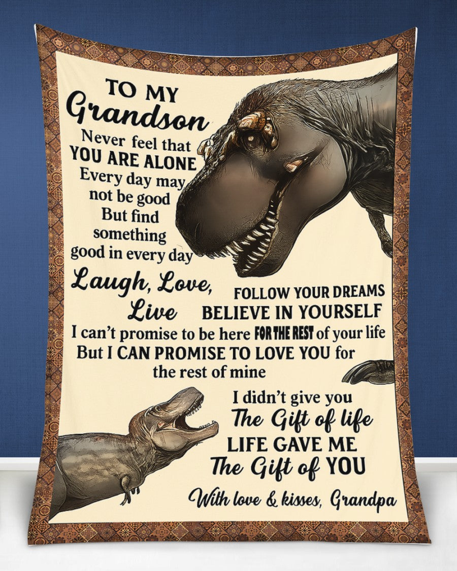 BLANKET FOR GRANDSON – COMFORT & WARMTH GIFT FROM GRANDPA  Sherpa Fleece Quilt Blanket NTTD00