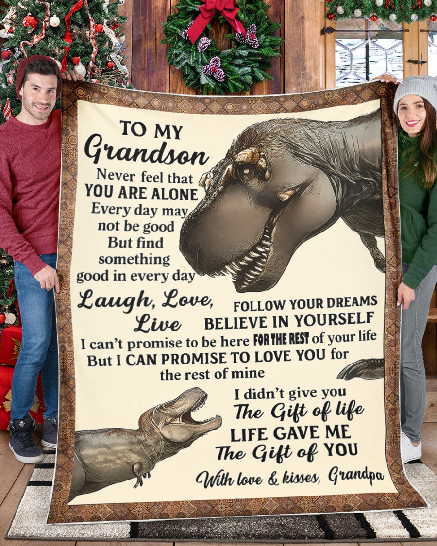 BLANKET FOR GRANDSON – COMFORT & WARMTH GIFT FROM GRANDPA  Sherpa Fleece Quilt Blanket NTTD00