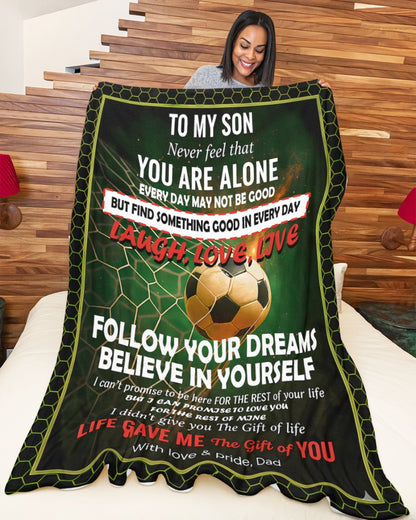 BLANKET FOR SON – COMFORT & WARMTH GIFT FROM DAD Sherpa Fleece Quilt Blanket NTTD00 (SKUB-BLK-DADFB2)