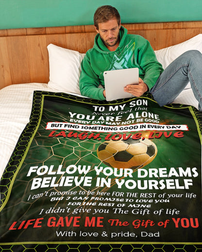 BLANKET FOR SON – COMFORT & WARMTH GIFT FROM DAD Sherpa Fleece Quilt Blanket NTTD00 (SKUB-BLK-DADFB2)