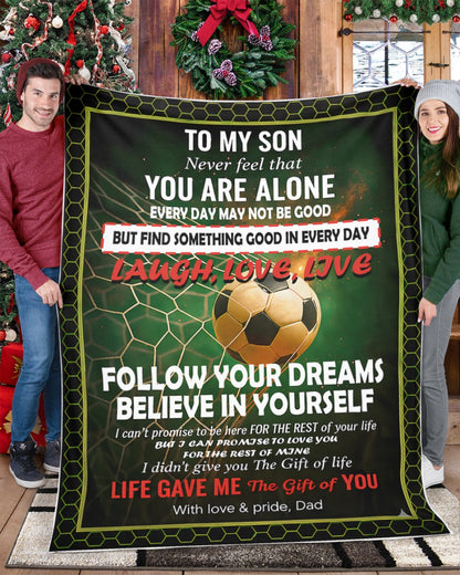 BLANKET FOR SON – COMFORT & WARMTH GIFT FROM DAD Sherpa Fleece Quilt Blanket NTTD00 (SKUB-BLK-DADFB2)