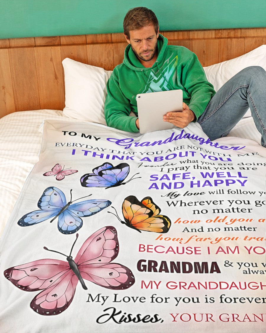 BLANKET FOR GRANDDAUGHTER – COMFORT & WARMTH GIFT FROM GRANDMA  Sherpa Fleece Quilt Blanket NTTD00 (SKUB-BLK-GMD1)