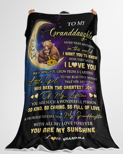 BLANKET FOR GRANDDAUGHTER – COMFORT & WARMTH GIFT FROM GRANDMA  Sherpa Fleece Quilt Blanket NTTD00 (SKUB-BLK-GMD3)