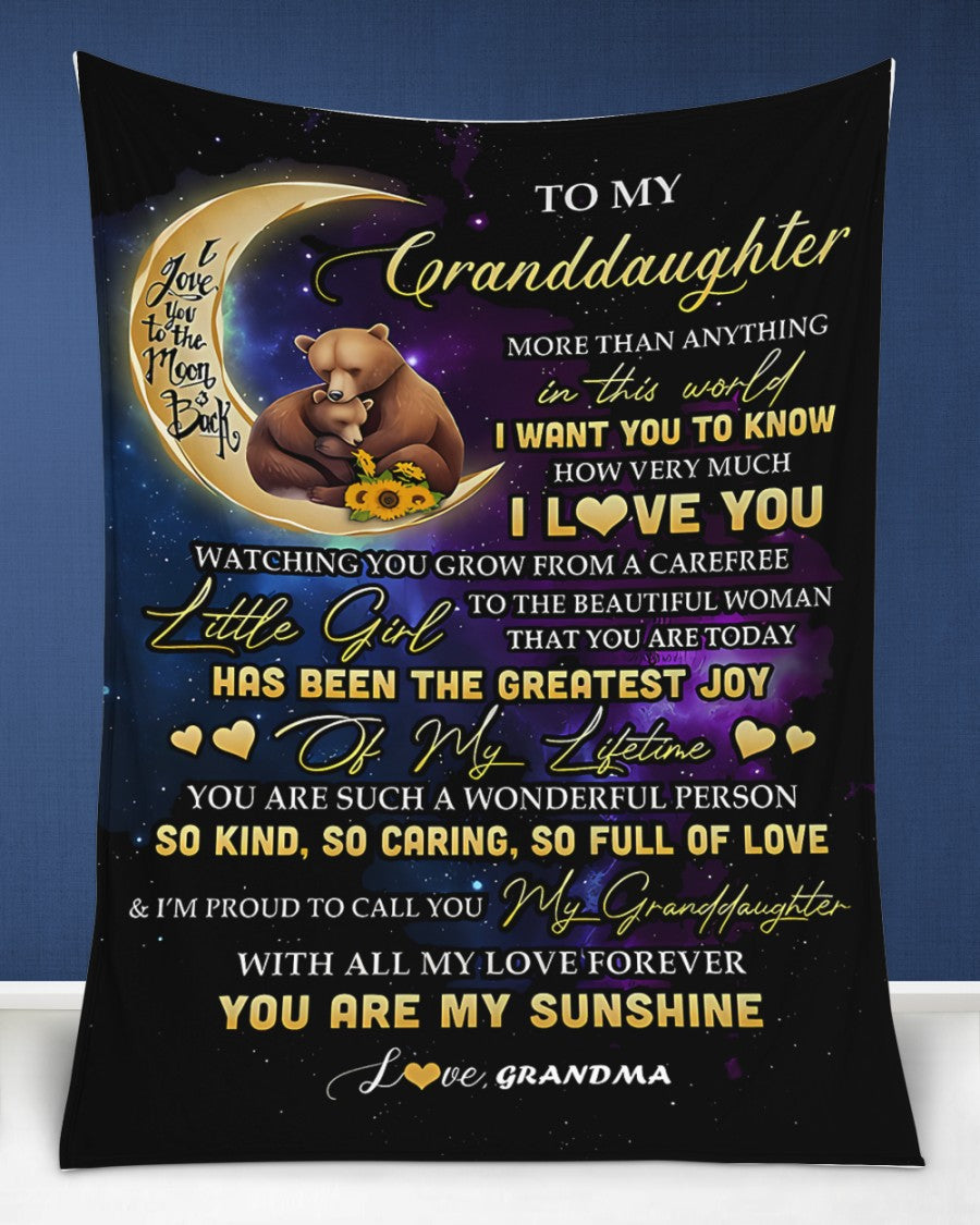 BLANKET FOR GRANDDAUGHTER – COMFORT & WARMTH GIFT FROM GRANDMA  Sherpa Fleece Quilt Blanket NTTD00 (SKUB-BLK-GMD3)