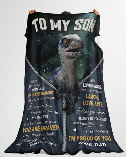 BLANKET FOR SON – COMFORT & WARMTH GIFT FROM DAD Sherpa Fleece Quilt Blanket NTTD00 (SKUB-BLK-DADS1)