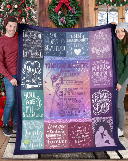 BLANKET FOR GRANDDAUGHTER – COMFORT & WARMTH GIFT FROM GRANDPARENTS  Sherpa Fleece Quilt Blanket NTTD00 (SKUB11-BLK-04)