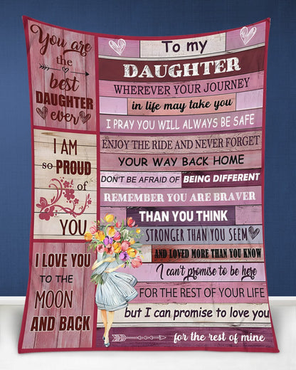 BLANKET FOR DAUGHTER – COMFORT & WARMTH GIFT FROM MOM Sherpa Fleece Quilt Blanket NTTD00 (SKUB11-BLK-01)