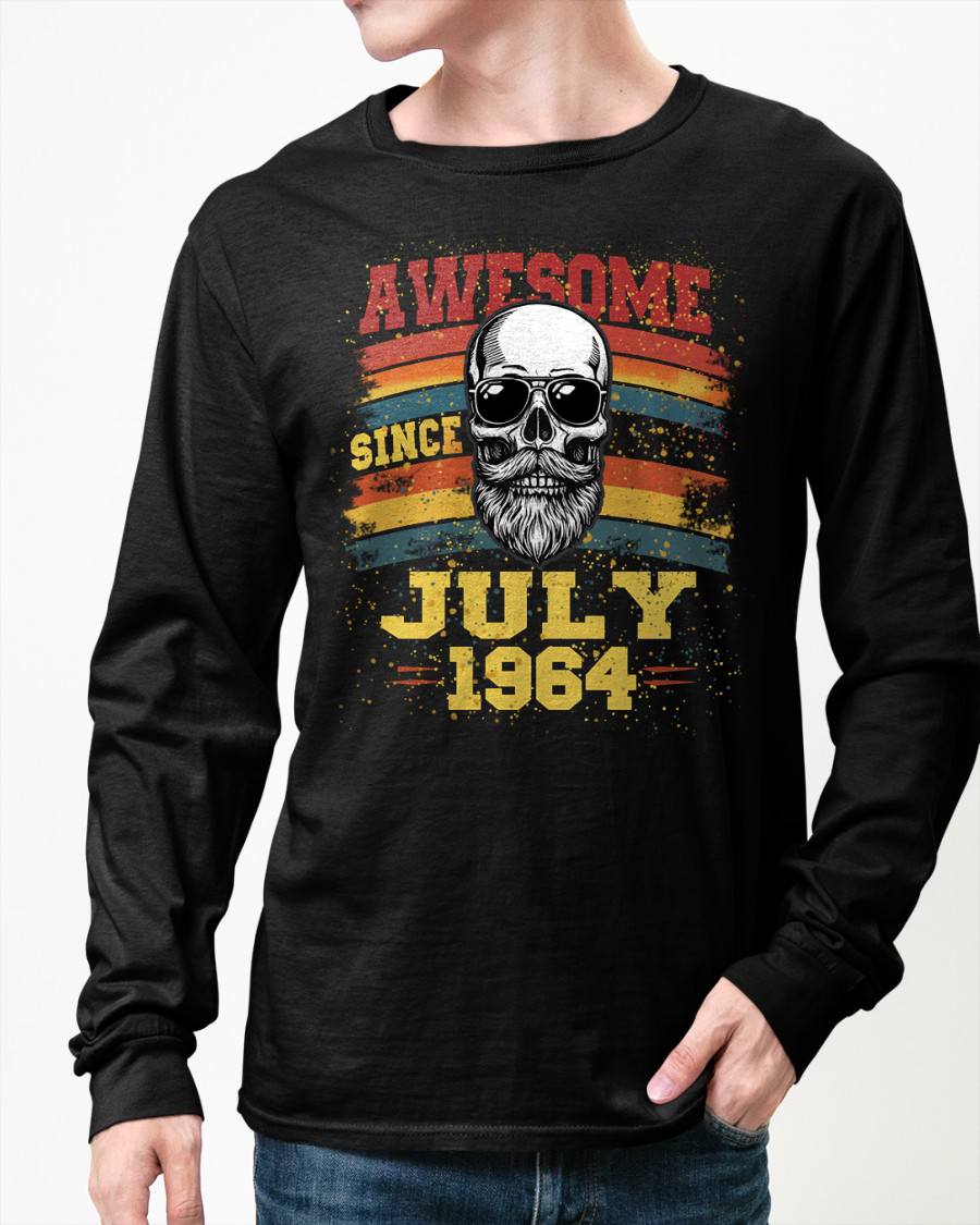 JULY - AWESOME SINCE 1964 - BIRTHDAY T-SHIRT FOR MEN - NTTD07 (SKU26T-01218-07)