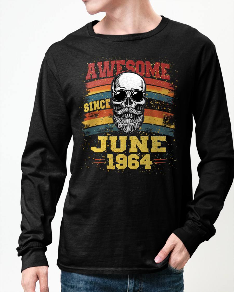 JUNE - AWESOME SINCE 1964 - BIRTHDAY T-SHIRT FOR MEN - NTTD06 (SKU26T-01218-06)