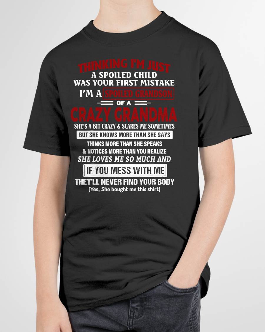 SPOILED GRANDSON OF A CRAZY GRANDMA - GIFT FROM GRANDMA - NTTD00 (SKU-GM-GSB-00)