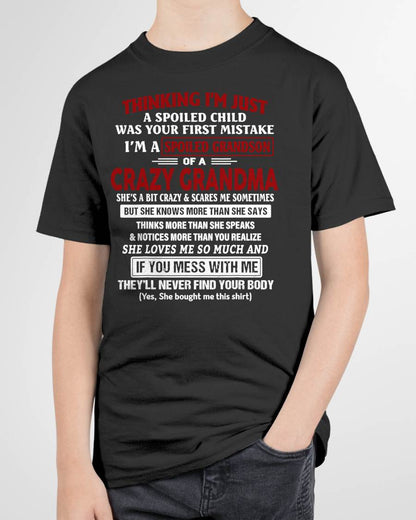 SPOILED GRANDSON OF A CRAZY GRANDMA - GIFT FROM GRANDMA - NTTD00 (SKU-GM-GSB-00)