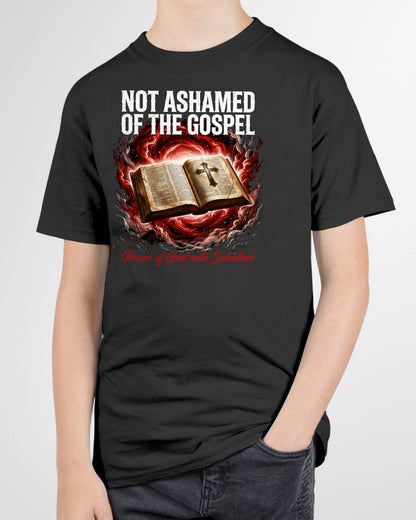 NOT ASHAMED OF THE GOSPEL - CHRISTIAN T-SHIRT - FOR MEN NTTD00 (SKU2608-131)