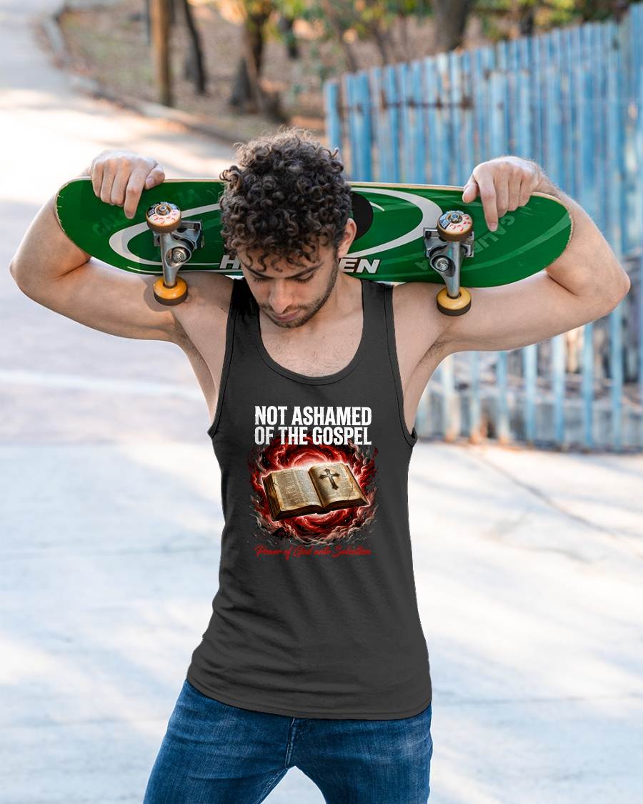 NOT ASHAMED OF THE GOSPEL - CHRISTIAN T-SHIRT - FOR MEN NTTD00 (SKU2608-131)