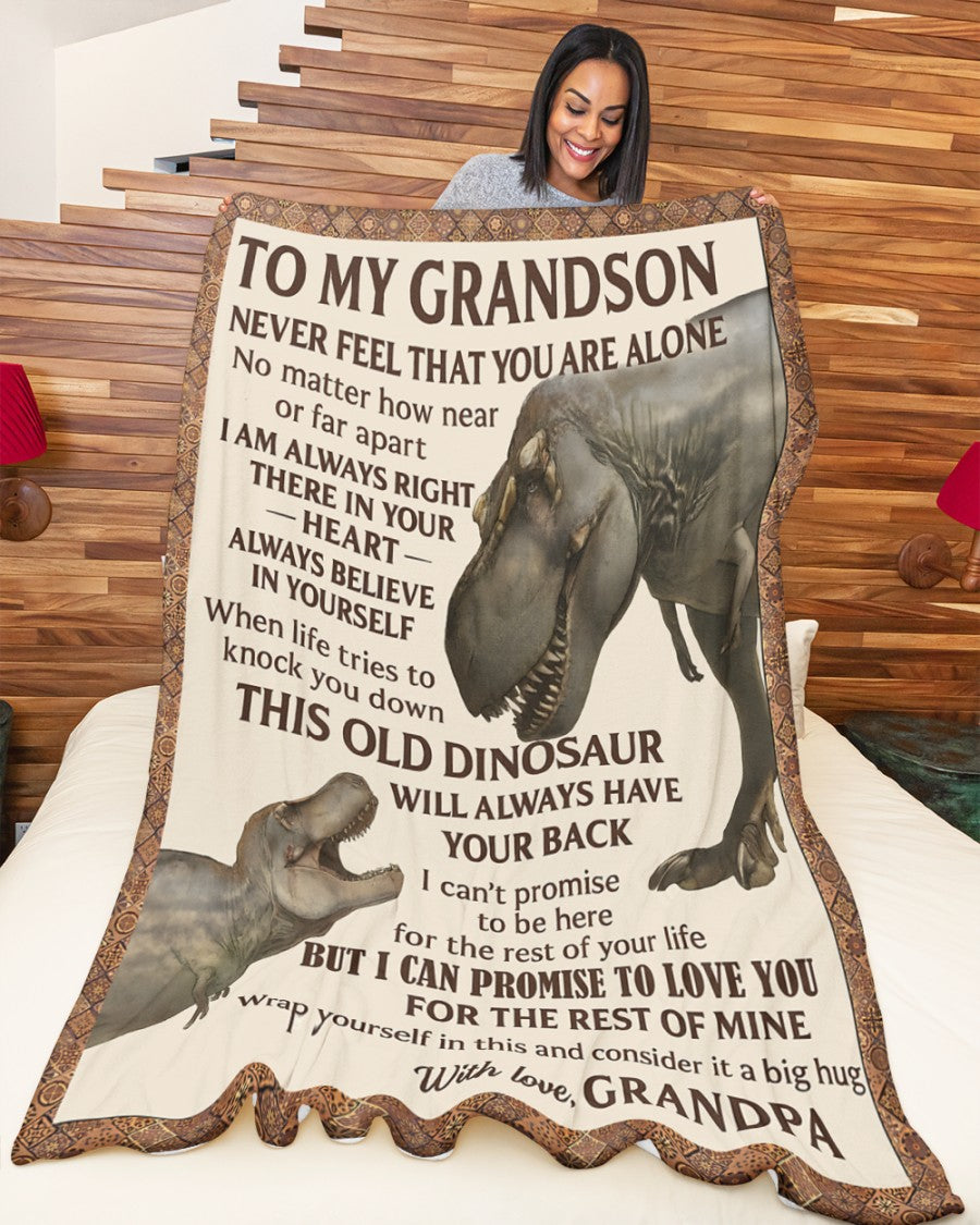 BLANKET FOR GRANDSON – COMFORT & WARMTH GIFT FROM GRANDPA  Sherpa Fleece Quilt Blanket NTTD00 (SKUB11-BLK-09)