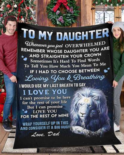 BLANKET FOR DAUGHTER – COMFORT & WARMTH GIFT FROM DAD Sherpa Fleece Quilt Blanket NTTD00 (SKUB11-BLK-14)