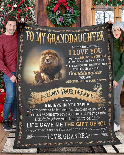 BLANKET FOR GRANDDAUGHTER – COMFORT & WARMTH GIFT FROM GRANDPA  Sherpa Fleece Quilt Blanket NTTD00 (SKUB11-BLK-15)