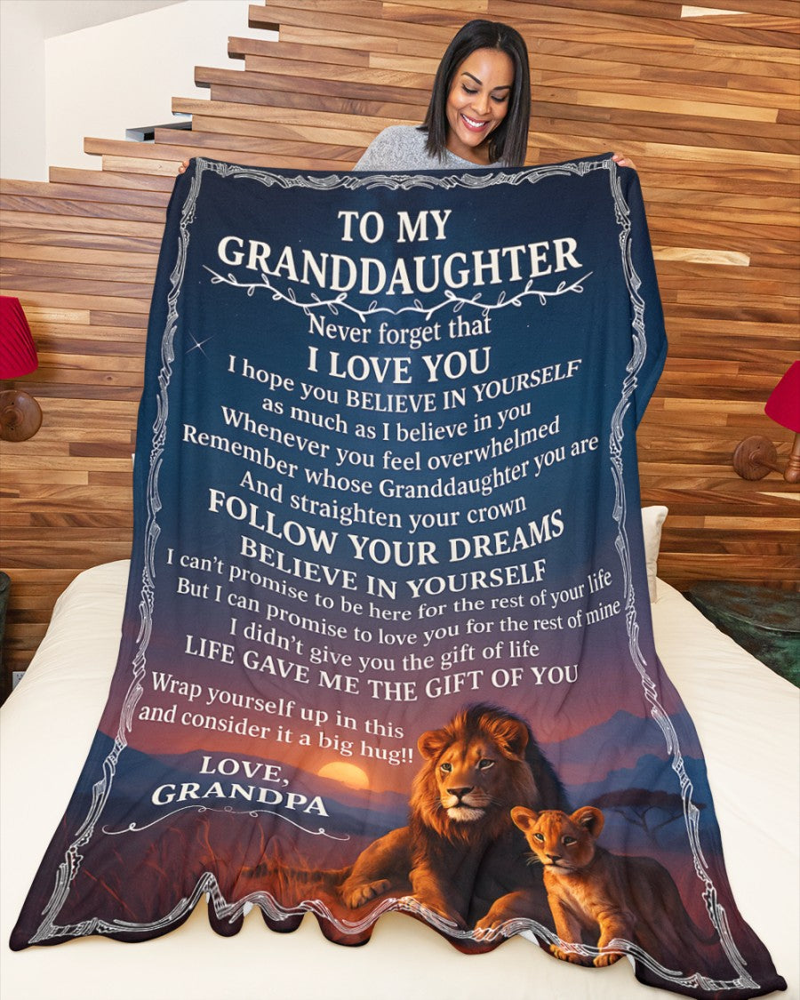 BLANKET FOR GRANDDAUGHTER – COMFORT & WARMTH GIFT FROM GRANDPA  Sherpa Fleece Quilt Blanket NTTD00 (SKUB11-BLK-16)