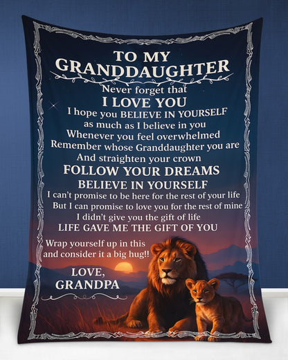 BLANKET FOR GRANDDAUGHTER – COMFORT & WARMTH GIFT FROM GRANDPA  Sherpa Fleece Quilt Blanket NTTD00 (SKUB11-BLK-16)