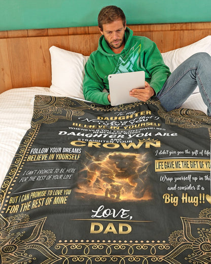 BLANKET FOR DAUGHTER – COMFORT & WARMTH GIFT FROM DAD Sherpa Fleece Quilt Blanket NTTD00