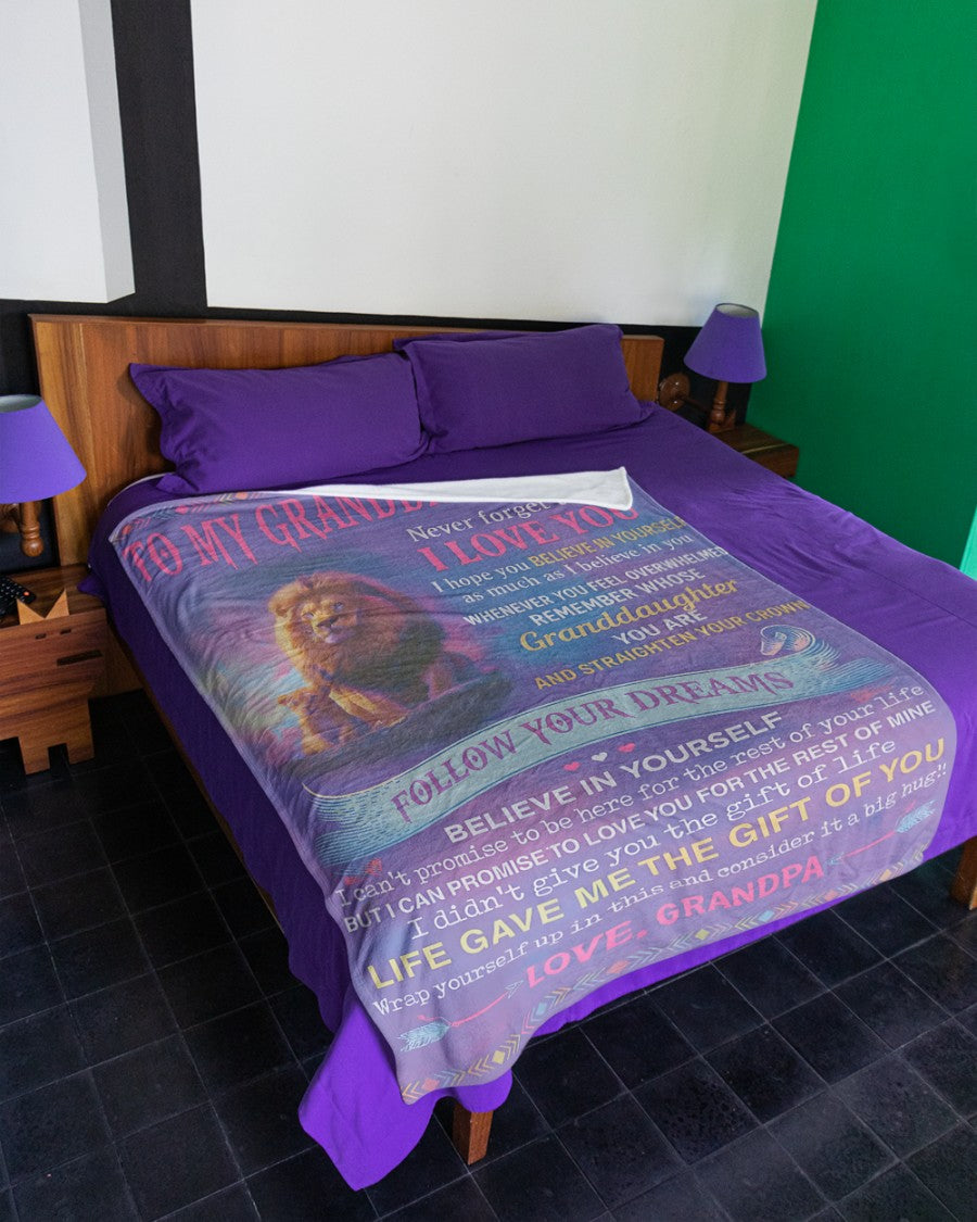 BLANKET FOR GRANDDAUGHTER – COMFORT & WARMTH GIFT FROM GRANDPA  Sherpa Fleece Quilt Blanket NTTD00 (SKUB11-BLK-17)