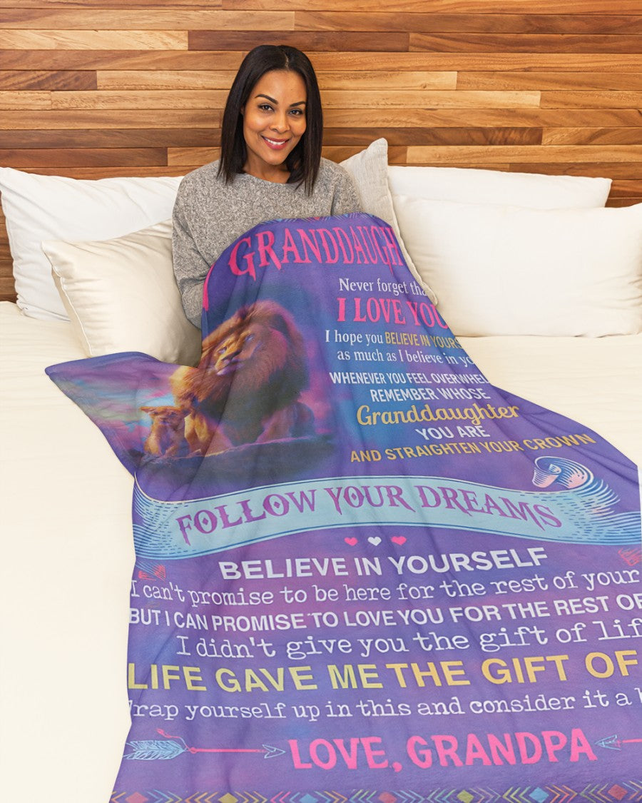 BLANKET FOR GRANDDAUGHTER – COMFORT & WARMTH GIFT FROM GRANDPA  Sherpa Fleece Quilt Blanket NTTD00 (SKUB11-BLK-17)