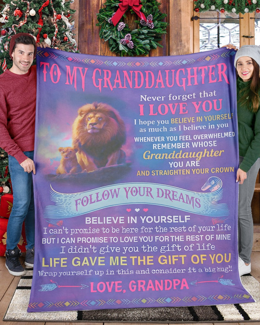 BLANKET FOR GRANDDAUGHTER – COMFORT & WARMTH GIFT FROM GRANDPA  Sherpa Fleece Quilt Blanket NTTD00 (SKUB11-BLK-17)