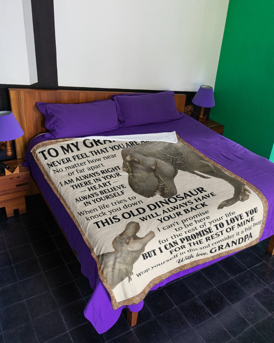 BLANKET FOR GRANDSON – COMFORT & WARMTH GIFT FROM GRANDPA  Sherpa Fleece Quilt Blanket NTTD00 (SKUB11-BLK-18)