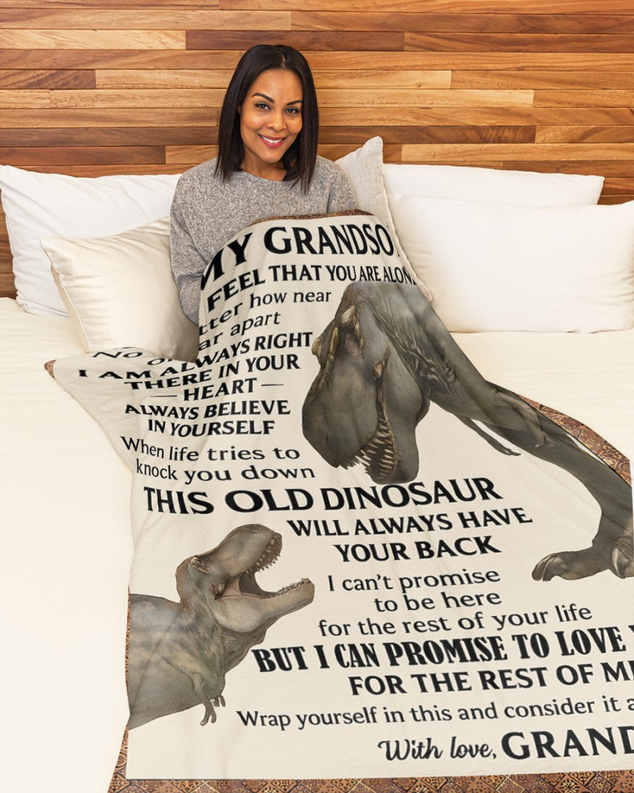 BLANKET FOR GRANDSON – COMFORT & WARMTH GIFT FROM GRANDPA  Sherpa Fleece Quilt Blanket NTTD00 (SKUB11-BLK-18)