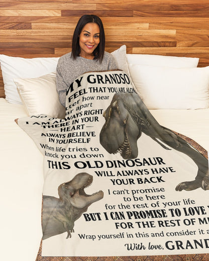 BLANKET FOR GRANDSON – COMFORT & WARMTH GIFT FROM GRANDPA  Sherpa Fleece Quilt Blanket NTTD00 (SKUB11-BLK-18)