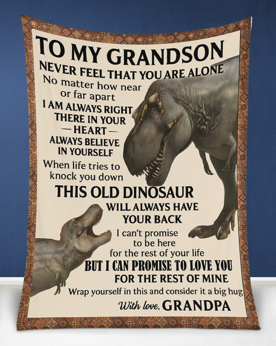 BLANKET FOR GRANDSON – COMFORT & WARMTH GIFT FROM GRANDPA  Sherpa Fleece Quilt Blanket NTTD00 (SKUB11-BLK-18)