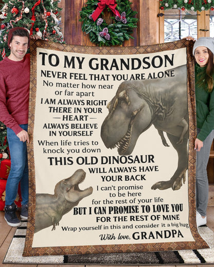 BLANKET FOR GRANDSON – COMFORT & WARMTH GIFT FROM GRANDPA  Sherpa Fleece Quilt Blanket NTTD00 (SKUB11-BLK-18)