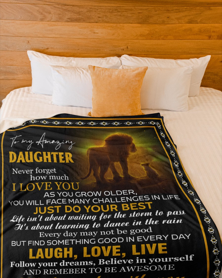 BLANKET FOR DAUGHTER – COMFORT & WARMTH GIFT FROM DAD Sherpa Fleece Quilt Blanket NTTD00 (SKUB12-68)