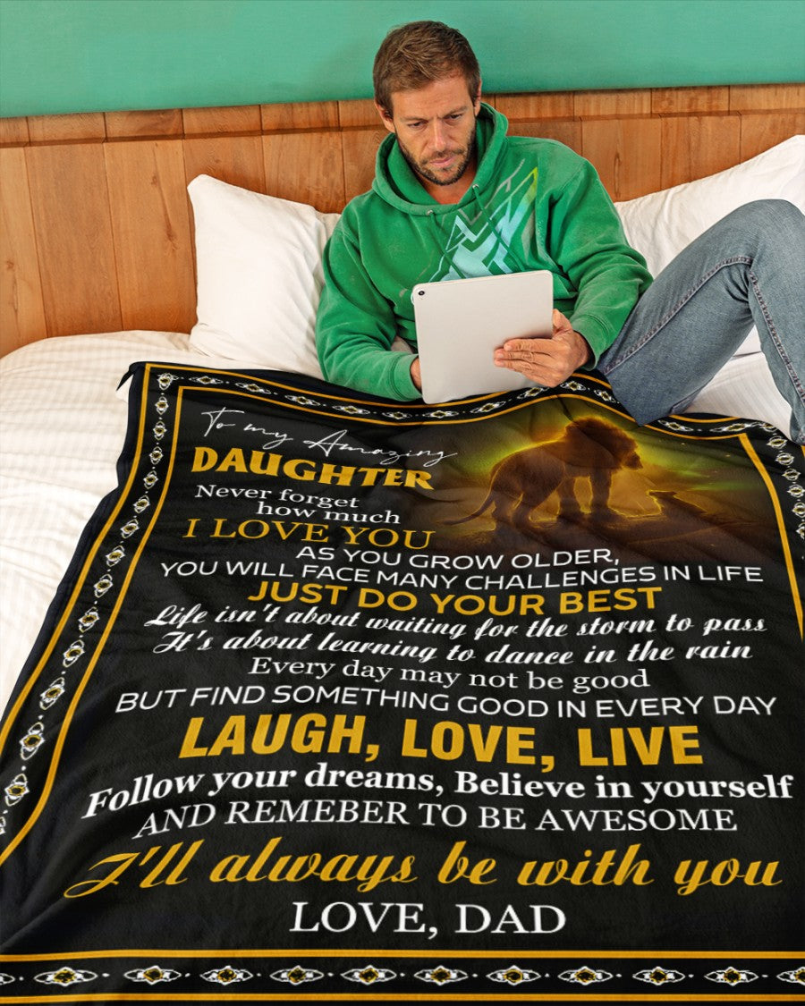 BLANKET FOR DAUGHTER – COMFORT & WARMTH GIFT FROM DAD Sherpa Fleece Quilt Blanket NTTD00 (SKUB12-68)