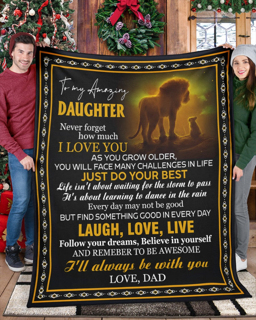 BLANKET FOR DAUGHTER – COMFORT & WARMTH GIFT FROM DAD Sherpa Fleece Quilt Blanket NTTD00 (SKUB12-68)