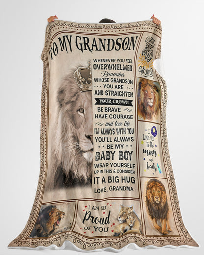 BLANKET FOR GRANDSON – COMFORT & WARMTH GIFT FROM GRANDMA  Sherpa Fleece Quilt Blanket NTTD00 (SKUB12-BLK-02)