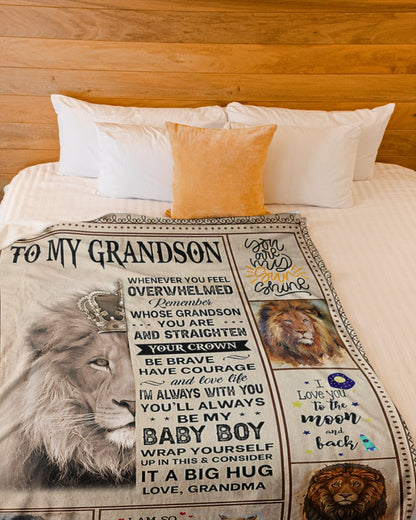 BLANKET FOR GRANDSON – COMFORT & WARMTH GIFT FROM GRANDMA  Sherpa Fleece Quilt Blanket NTTD00 (SKUB12-BLK-02)