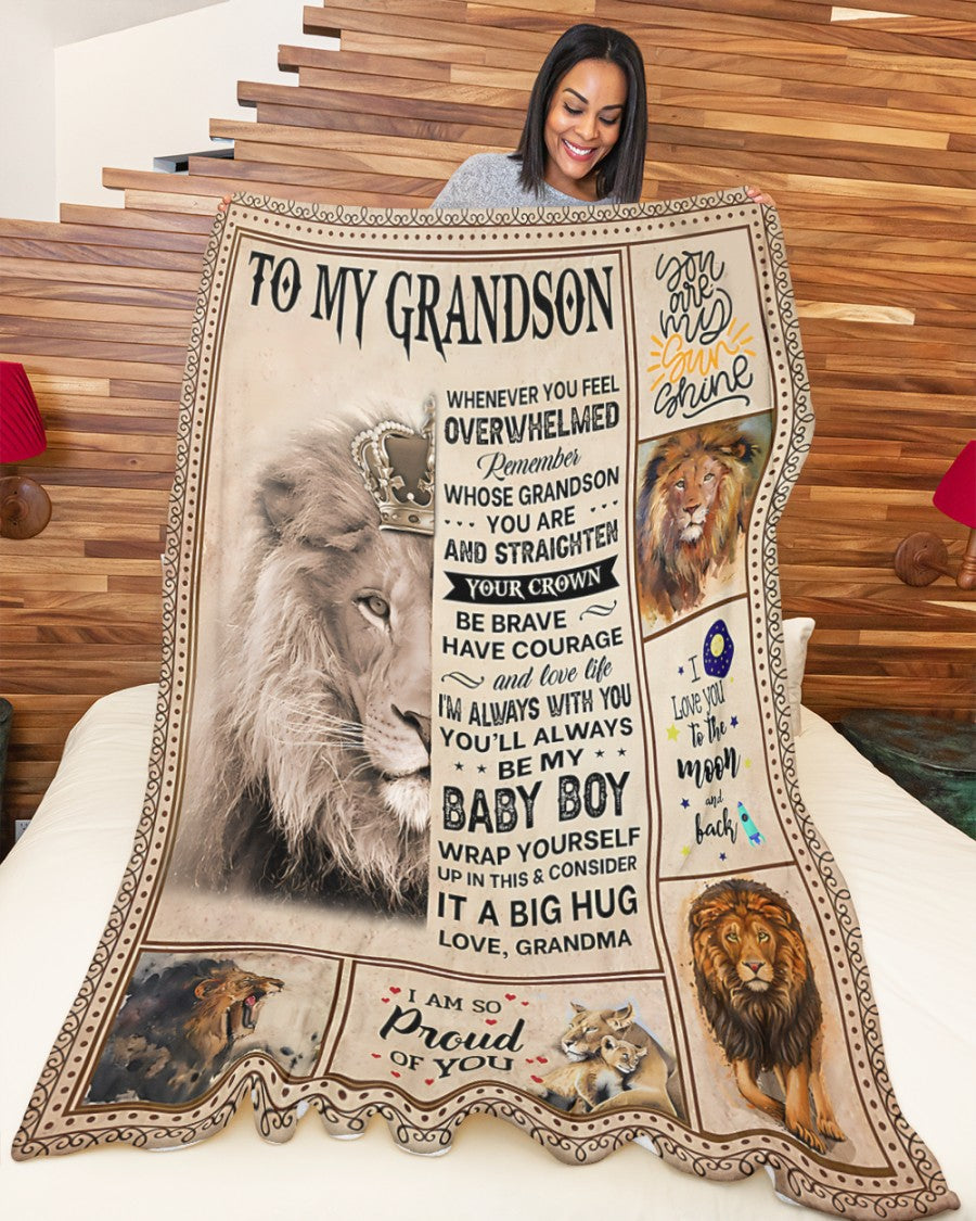 BLANKET FOR GRANDSON – COMFORT & WARMTH GIFT FROM GRANDMA  Sherpa Fleece Quilt Blanket NTTD00 (SKUB12-BLK-02)