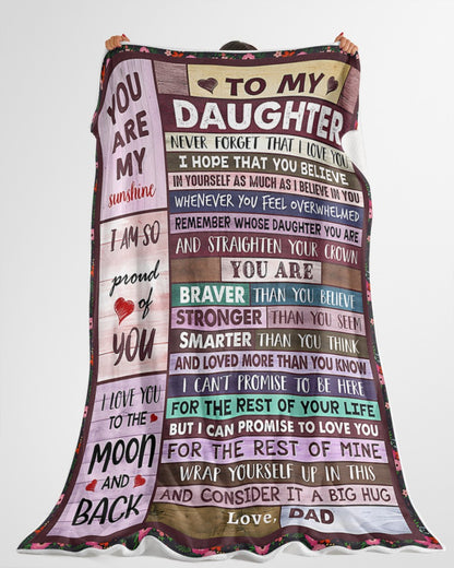 BLANKET FOR DAUGHTER – COMFORT & WARMTH GIFT FROM DAD Sherpa Fleece Quilt Blanket NTTD00