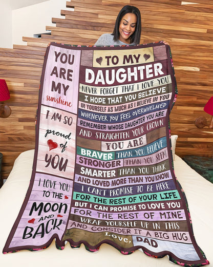 BLANKET FOR DAUGHTER – COMFORT & WARMTH GIFT FROM DAD Sherpa Fleece Quilt Blanket NTTD00