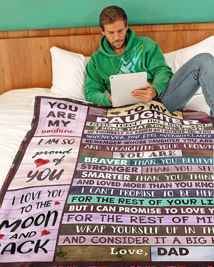 BLANKET FOR DAUGHTER – COMFORT & WARMTH GIFT FROM DAD Sherpa Fleece Quilt Blanket NTTD00