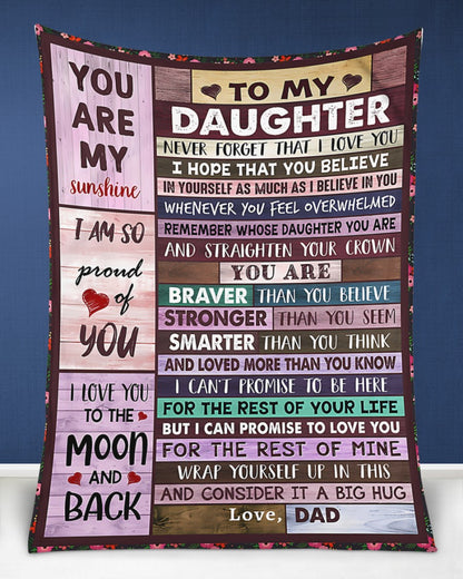 BLANKET FOR DAUGHTER – COMFORT & WARMTH GIFT FROM DAD Sherpa Fleece Quilt Blanket NTTD00