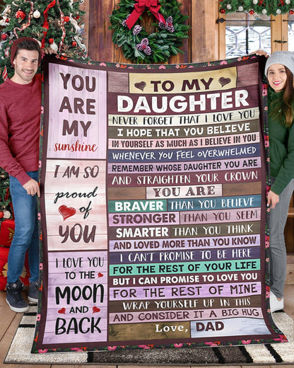 BLANKET FOR DAUGHTER – COMFORT & WARMTH GIFT FROM DAD Sherpa Fleece Quilt Blanket NTTD00