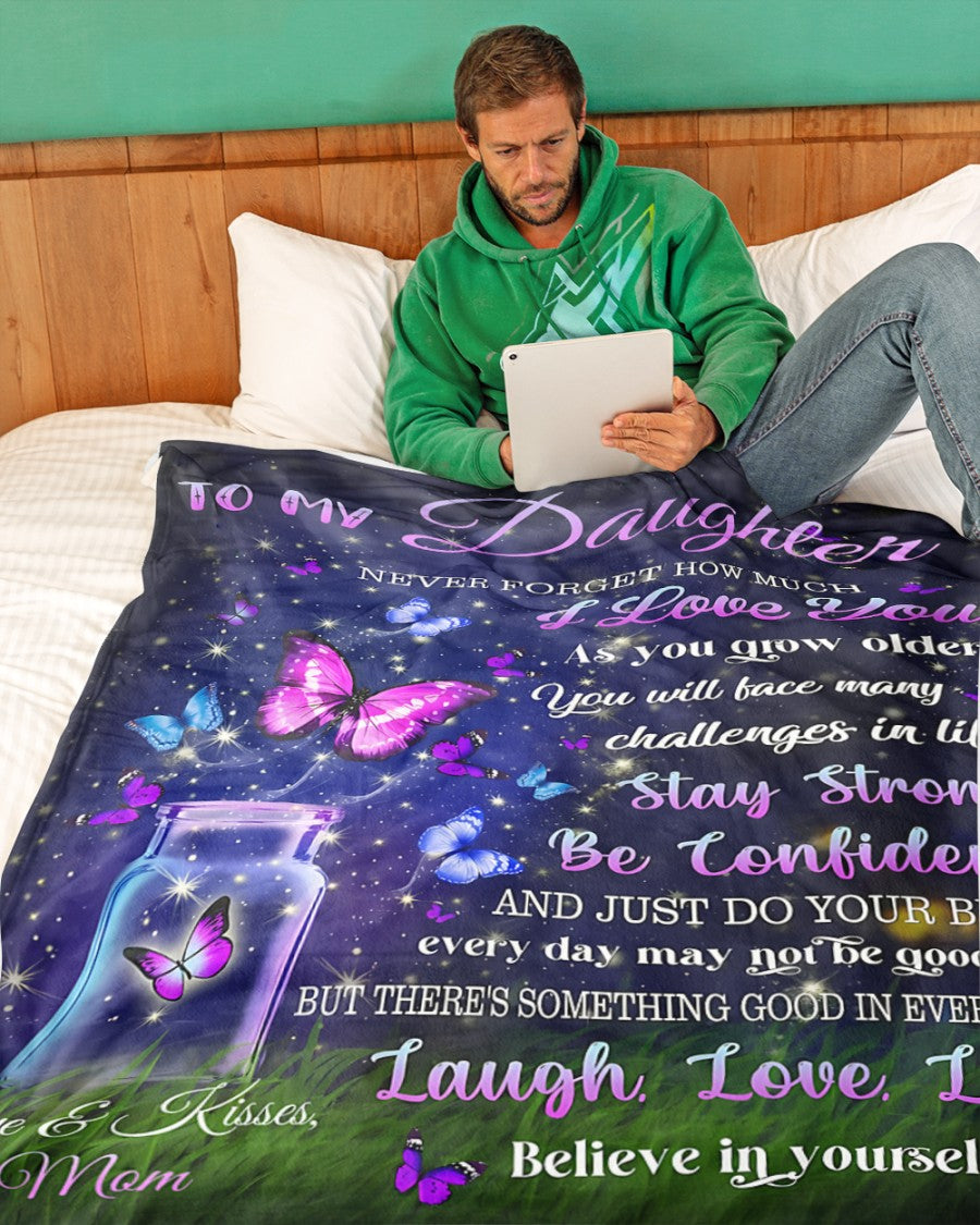 BLANKET FOR DAUGHTER – COMFORT & WARMTH GIFT FROM MOM Sherpa Fleece Quilt Blanket NTTD00 (SKUB12-123)